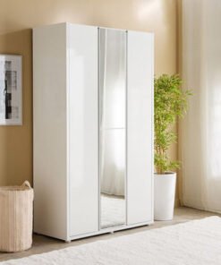 Artisan 3-Door Glossy Wardrobe with Drawer & Mirro...