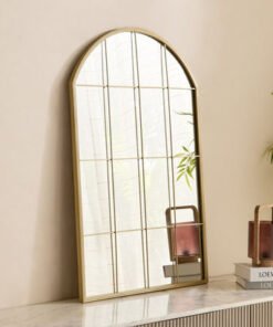 Sana-Bruce Metal Windowpane Wall Mirror - 60x90 cm