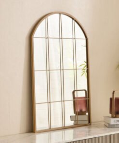 Sana-Bruce Metal Windowpane Wall Mirror - 60x90 cm