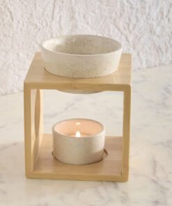 Zest Abiah Wooden Oil burner - 9.7x9.7x11.3 cm