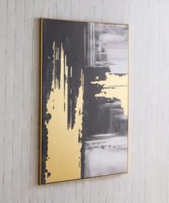 Orson 80% Hand-Painted Foil Abstract Framed Canvas...