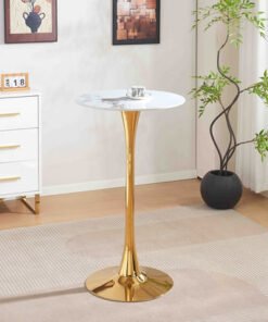 Elvis Glossy Sintered Stone 2-Seater Round High Ta...