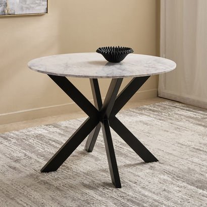 Cavon Portola 4-Seater Genuine Marble Top Round Di...