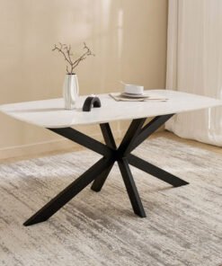 Cavon Portola Genuine Marble Top 6-Seater Dining T...