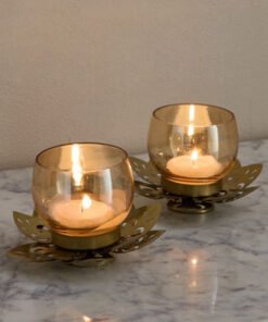 Kumudh Zen 2-Piece Decorative Tealight Holder Set ...