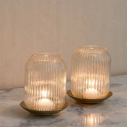 Kumudh Zen 2-Piece Decorative Tealight Candleholde...