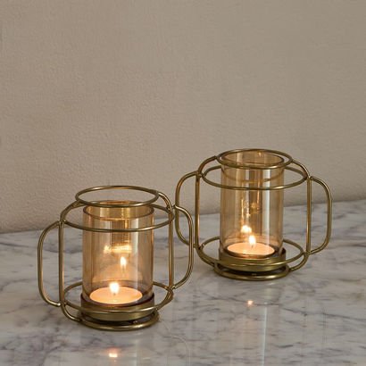 Kumudh Zen 2-Piece Decorative Tealight Holder Set ...