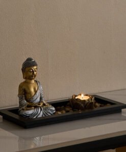 Divinity Glacier Polyresin Buddha with Tealight Tr...