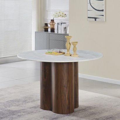 Velasco 4-Seater Marble Top Round Dining Table