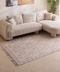 Glimmer Juana Handmade Printed Dhurrie - 160x230 c...