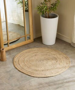 Eco Swrils Round Handmade Jute Rug - 90 cm