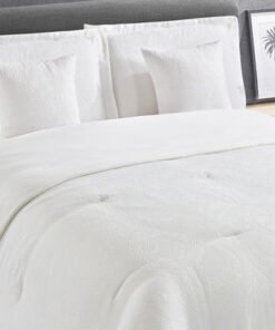 White Bliss 5-Piece Paisley Jacquard King Comforte...