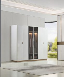 Grande 6-Door Wardrobe with LED and Transparent Gl...