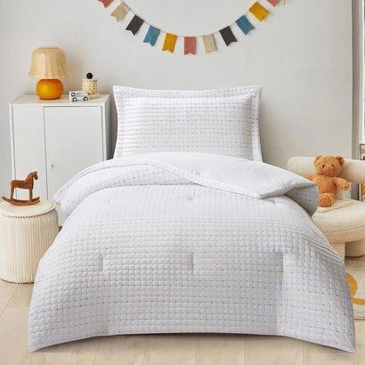 Joy 2-Piece Microfiber Cross Embroidery Single Com...