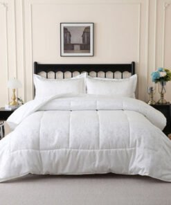 White Bliss Leaf 3-Piece Twin Comforter Set - 160x...