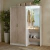 Vanilla Halmstad Mirror 2-Door Wardrobe with Open ...