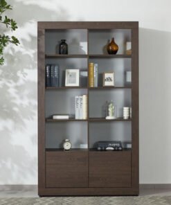 Riccardo 2-Door Bookcase Display Cabinet with Open...