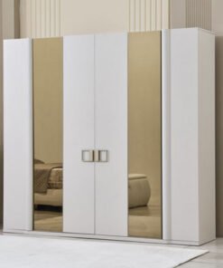 Startford 6-Door Wardrobe with 2 Reflective Mirror...