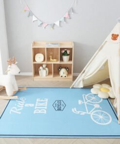 Tom Ben Ride a Bike Printed Flannel Rug - 110x160 ...