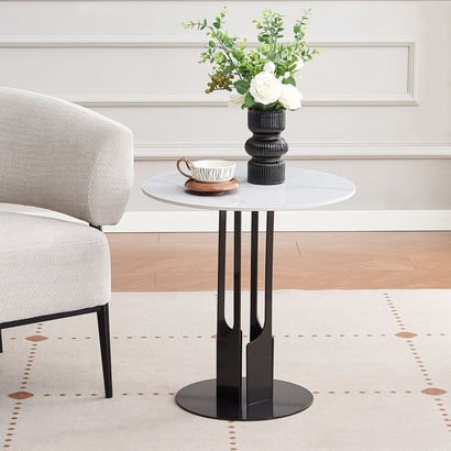 Movo Ella Sintered Stone Top Round End Table