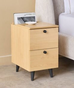 Compacto 1 Drawer 1 Door Night Stand with 2 Vertic...