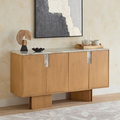 Cavon Bellmar Genuine Marble Top 1.6 Meter 3-Door ...