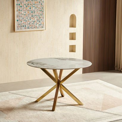 Welwick 4-Seater Round Sintered Stone Top Dining T...