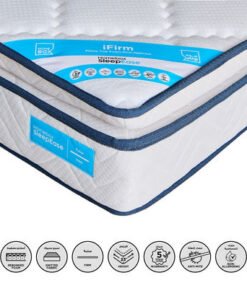 SleepEase iFirm Pillow Top Foam Extra Firm Queen M...