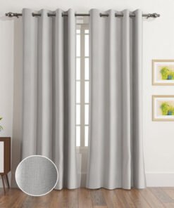 Matrix Slub 2-Piece Jacquard Blackout Curtain Set ...