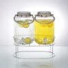 Neo Dual Glass Dispenser with Metal Handle and Sta...