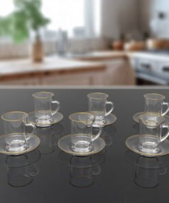 Neo 12-Piece Glass Tea Cup and Saucer Set