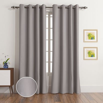 UNI 4-Piece Blackout Extra Long Curtain Set - 140x...