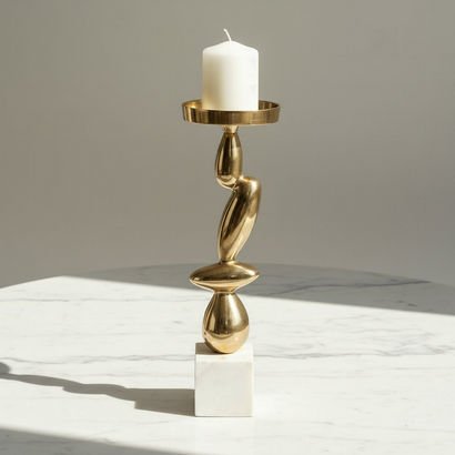 Casa Luxe Decorative Pillar Candleholder - 11x11x3...
