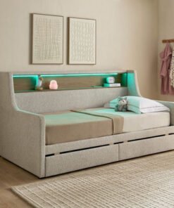 Java Calabro Smart Upholstered Single Day Bed with...