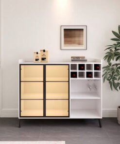 Marwell 2 Door Sintered Stone Top Bar Cabinet