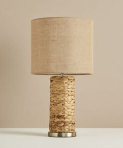 Naturel Seagrass Table Lamp with Linen Shade - 33x...