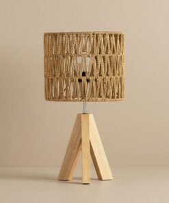 Naturel Solid Wood Tripod Table Lamp - 20x36 cm