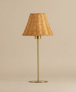 Naturel Metal Table Lamp with Rattan Shade - 22x47...