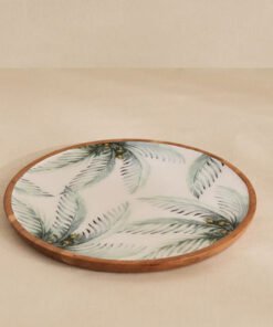 Palm Leaf Wooden Platter - 27x27x1.5 cm