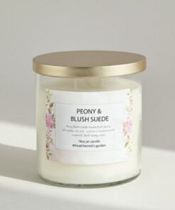 Aure Blown 532 ml Peony and Blush Suede Jar Candle...
