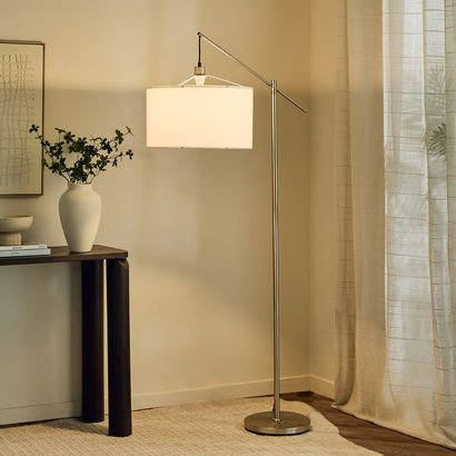 Zimmer Metal Arc Floor Lamp with Fabric Shade - 30...