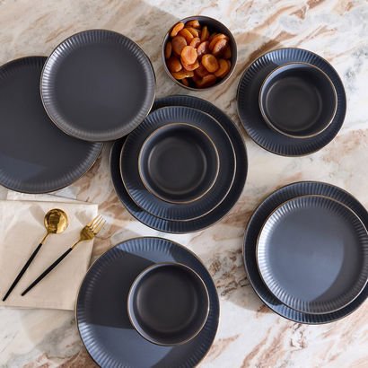 Elegenza Embossed 12-Piece Dinner Set - Serves 4