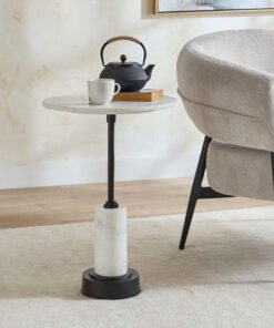 Cavon Melda Geniune Marble Top Accent Table