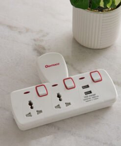 Oshtraco 2-Way Switch T-Socket with 2 USB-A Ports