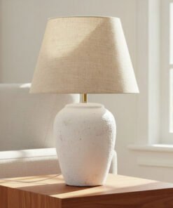 Emzie Big Size Ceramic Table Lamp with Linen Shade...