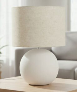 Emzie Big Size Ceramic Table Lamp with Linen Shade...