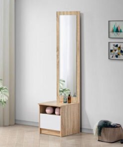 Movo Alford 1-Drawer Dressing Table with Mirror an...