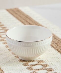 Embossed Gold Line Rice Bowl - 11.4 cm
