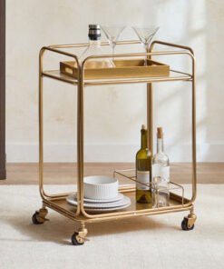 Cavon Nekota Geniune Marble Top Serving Trolley