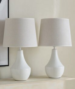 Cayan 2-Piece Ceramic Table Lamp Set - 28x28x50 cm